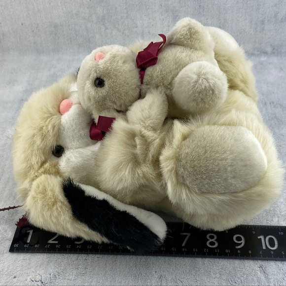 Aurora Bunny Rabbit and Baby Vintage Plush 1989 Solid Stuffed Teddy Bear Soft - Picture 11 of 14